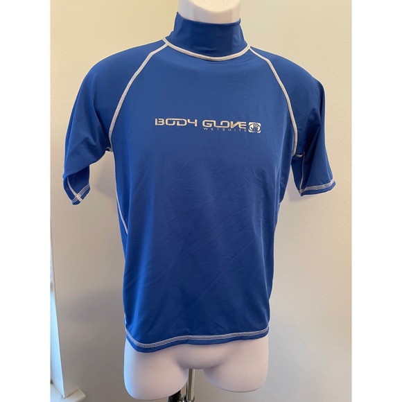 Body Glove Other - Body Glove Mens Rash Guard Blue Short Sleeve Mock Neck Sun Protection Size L